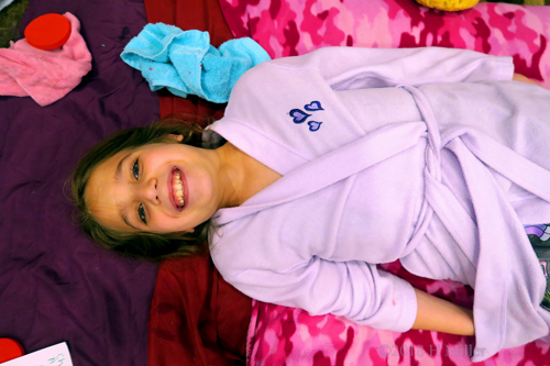 All Smiles As She Waits For Her Kids Facial All Smiles As She Waits For Her Kids Facial