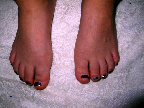 Beautiful Galaxy Purple Glitter Pedicure Beautiful Galaxy Purple Glitter Pedicure