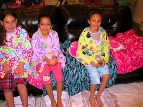 Party Guests Chilling In Spa Robes While Getting Their Mini Pedis Party Guests Chilling In Spa Robes While Getting Their Mini Pedis