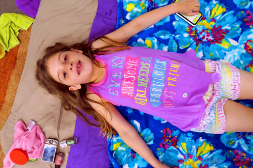 Relaxing In Her Pajamas Before Girls Facials Relaxing In Her Pajamas Before Girls Facials