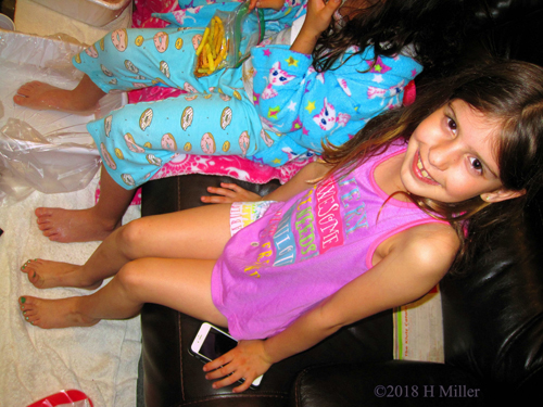 Showing Off Her Mini Mani And Pedi Showing Off Her Mini Mani And Pedi