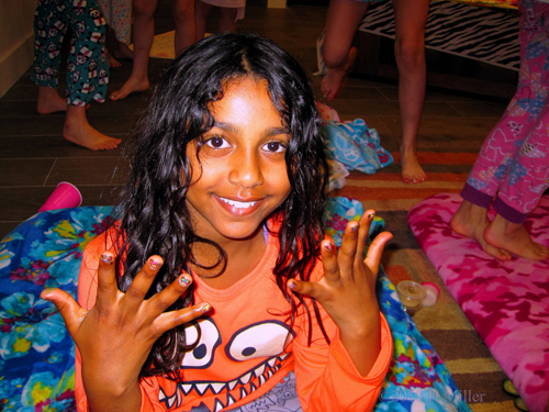Showing Off Her Pretty Mini Mani Showing Off Her Pretty Mini Mani