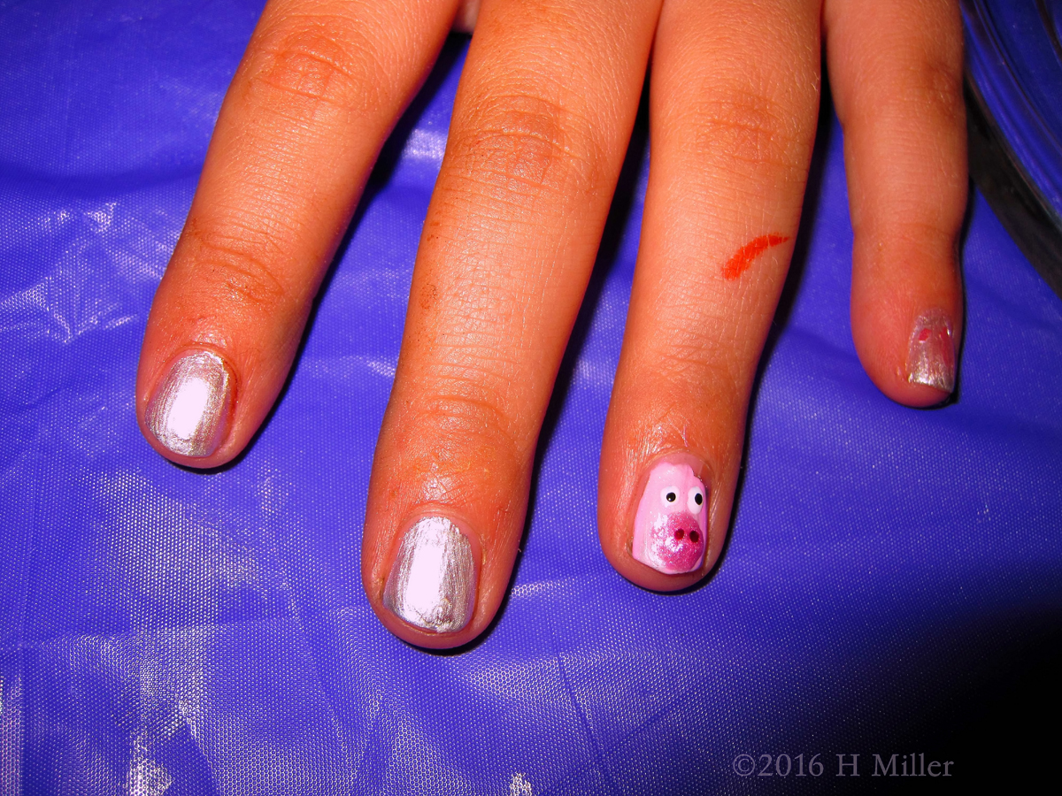Cute Soft Pink Pig Mini Manicure 