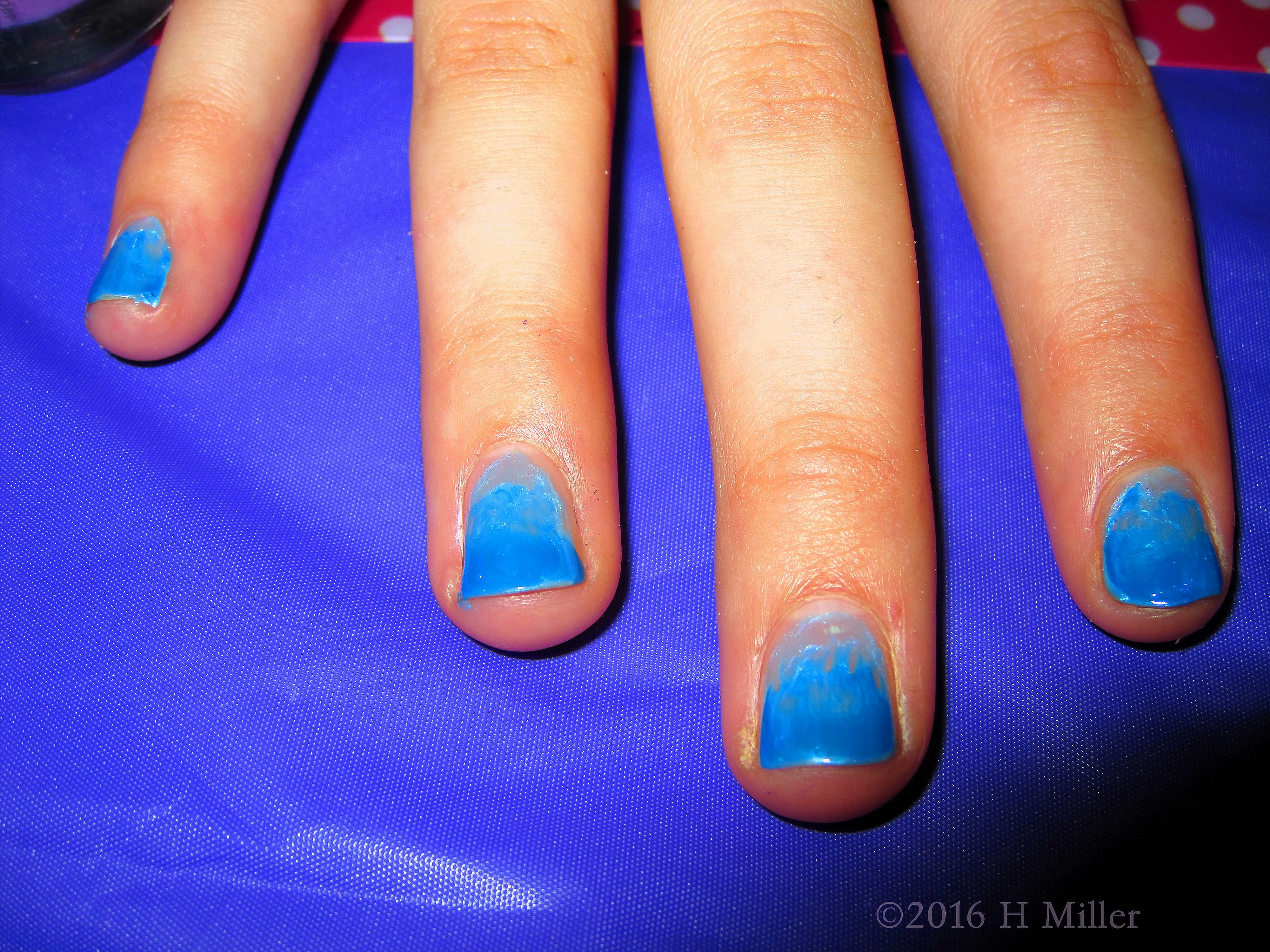 Ombre Blue Mini Home Girls Spa Manicure 