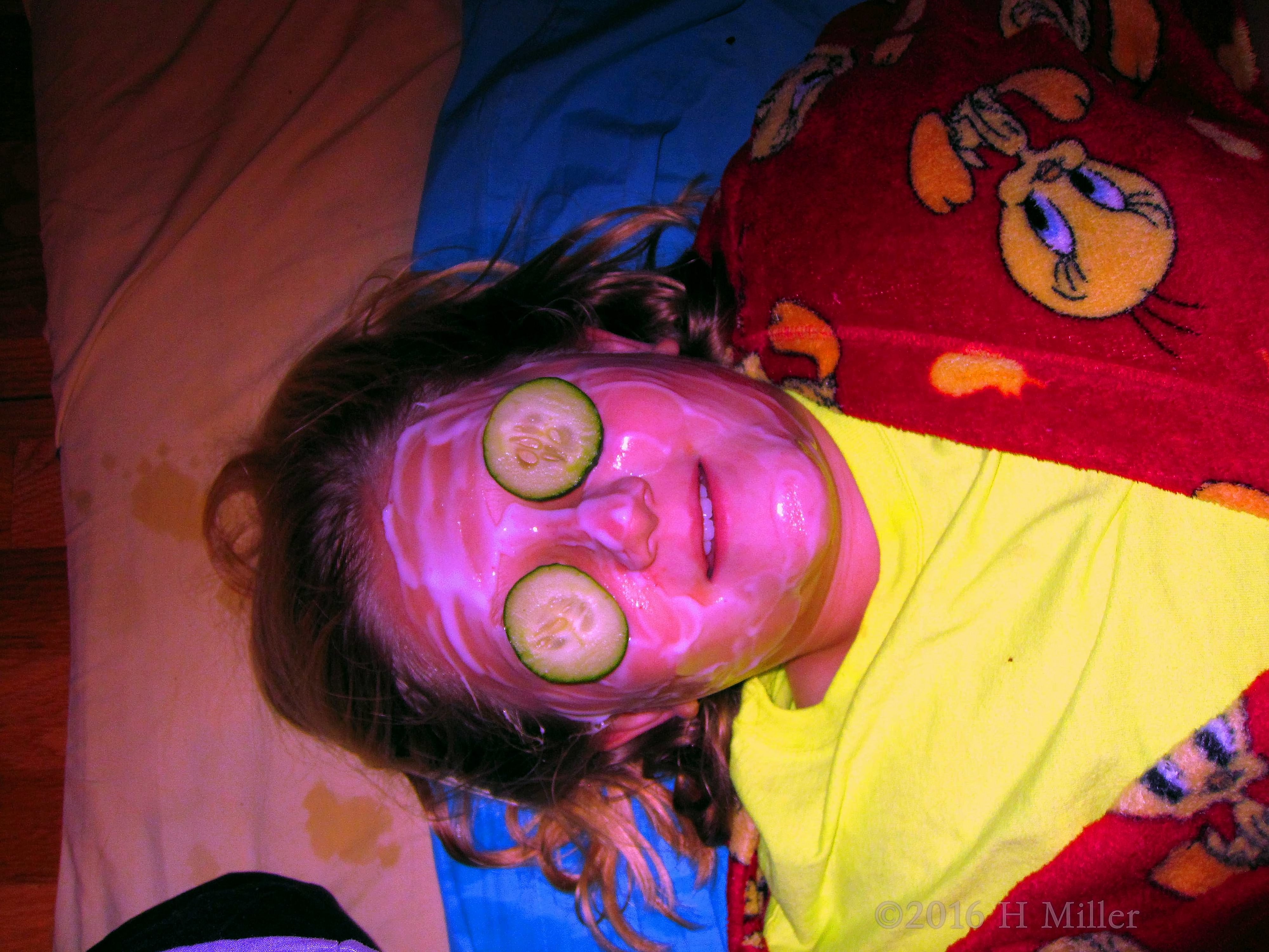 Super Relaxed In Her Homemade Strawberry Facial 