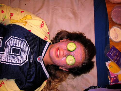 Chilling Out In A Girls Spa Strawberry Face Mask Chilling Out In A Girls Spa Strawberry Face Mask