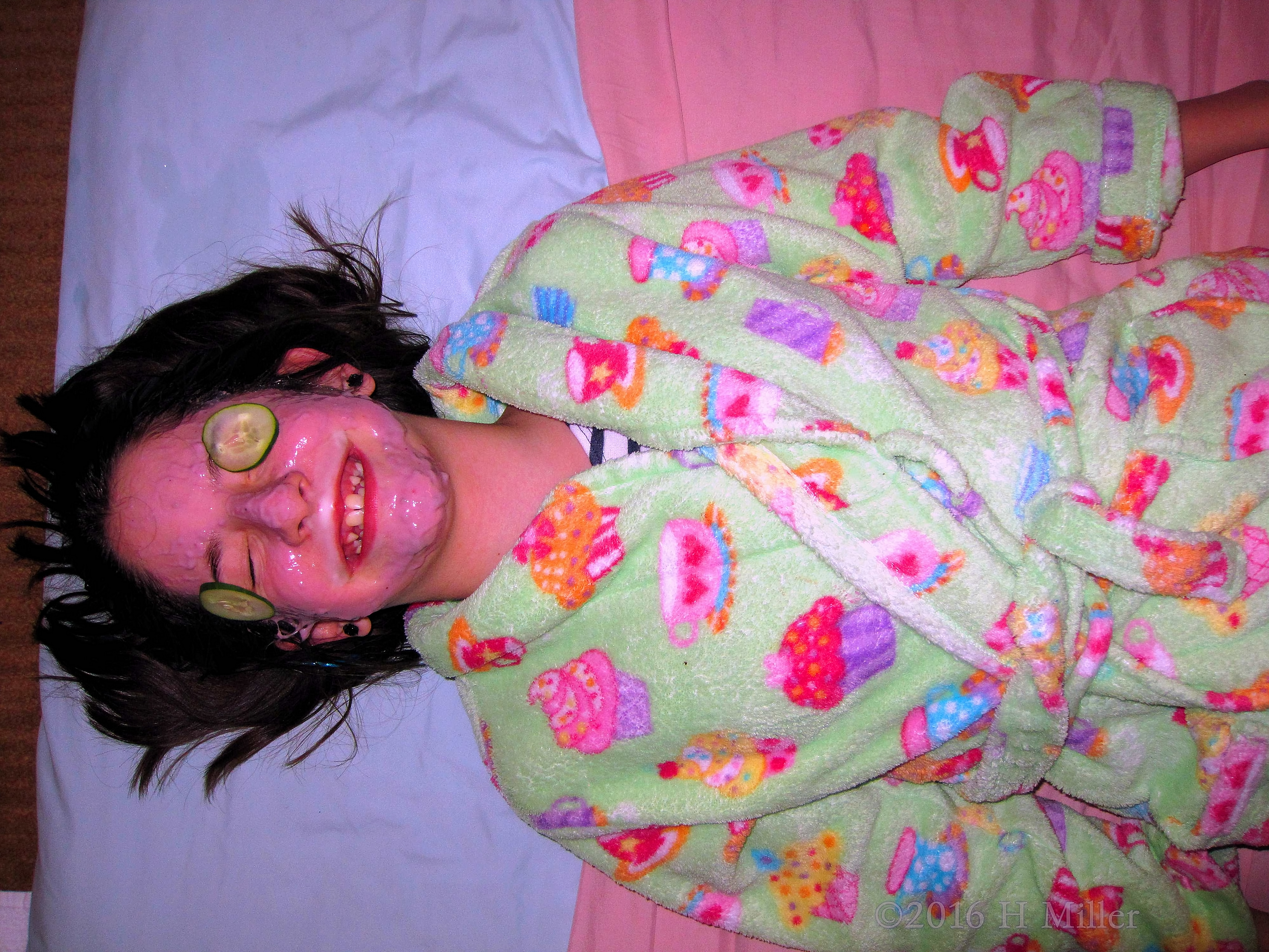 Giggling During Her Home Kids Spa Facial Giggling During Her Home Kids Spa Facial