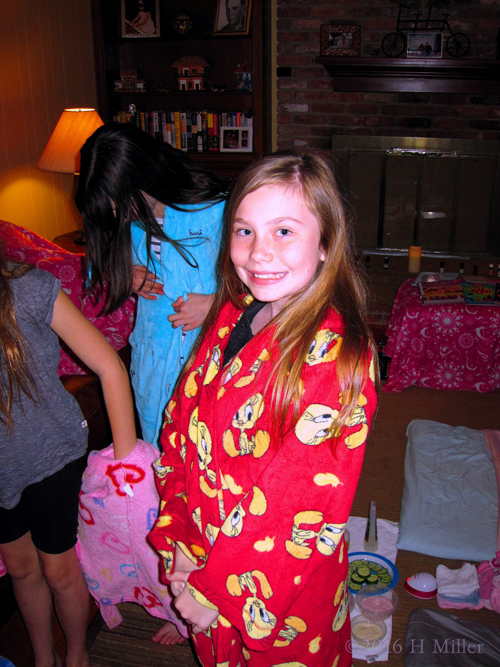 She Loves Her Cool Spa Robe! She Loves Her Cool Spa Robe!