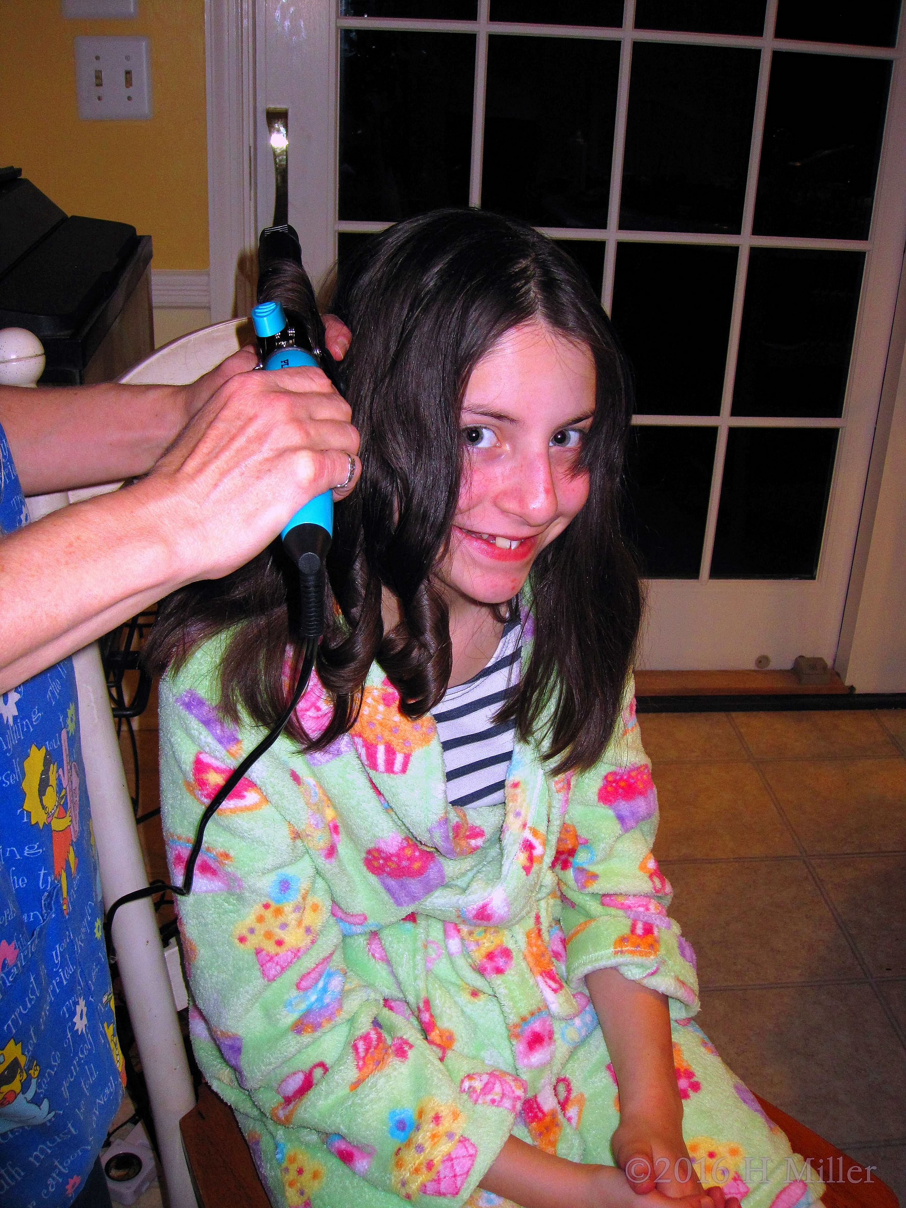 Getting Her Hair Curled At The Home Girls Spa Getting Her Hair Curled At The Home Girls Spa