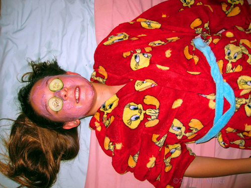 She's Relaxing In A Strawberry Face Mas She's Relaxing In A Strawberry Face Mas