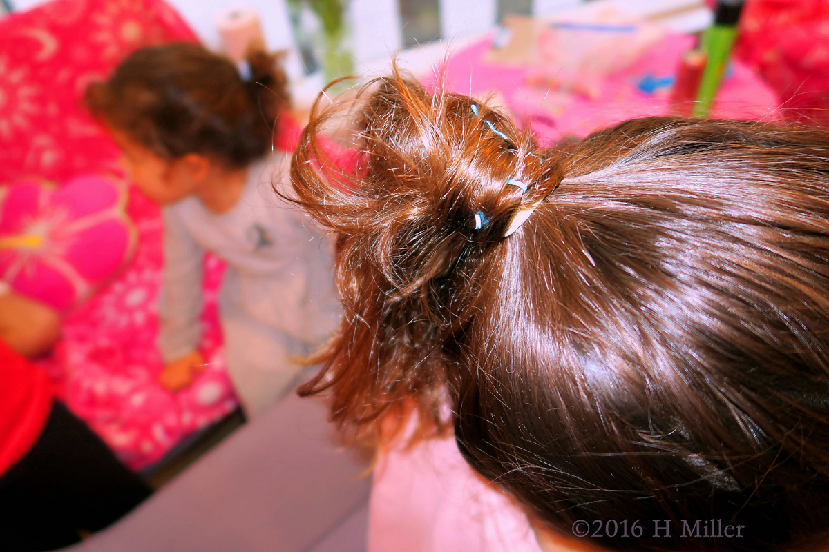 Girls Spa Genie Type Wrapped Ponytail Hairstyle 
