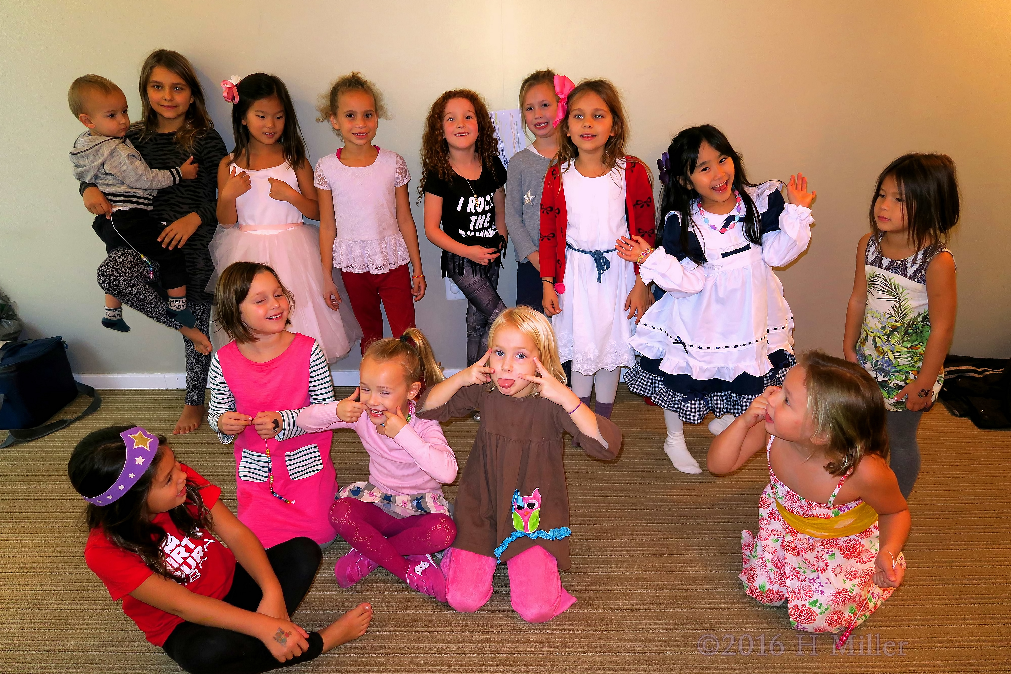 Being Silly During The Kids Party Group Photo. Being Silly During The Kids Party Group Photo.