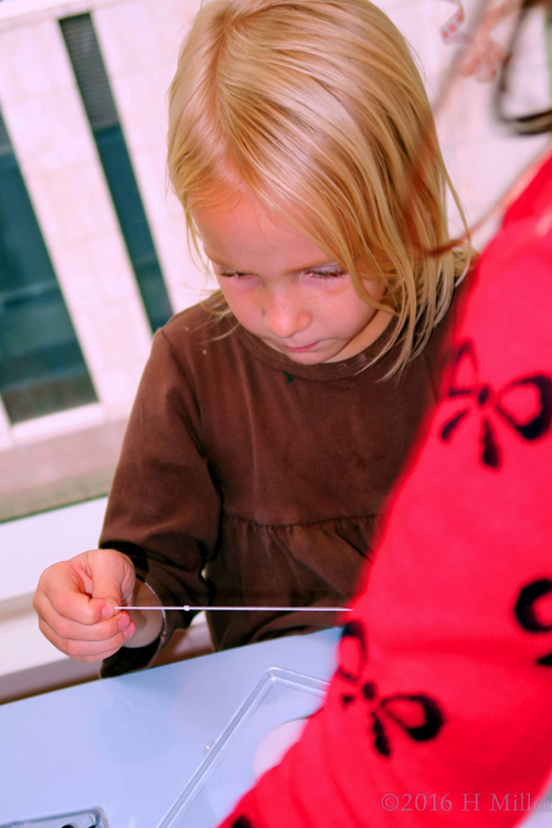 Playing Around During The Spa Party, Making Homemade Friendship Bracelets. Playing Around During The Spa Party, Making Homemade Friendship Bracelets.