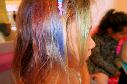 Pretty Pink And Blue Kids Spa Hairstyle