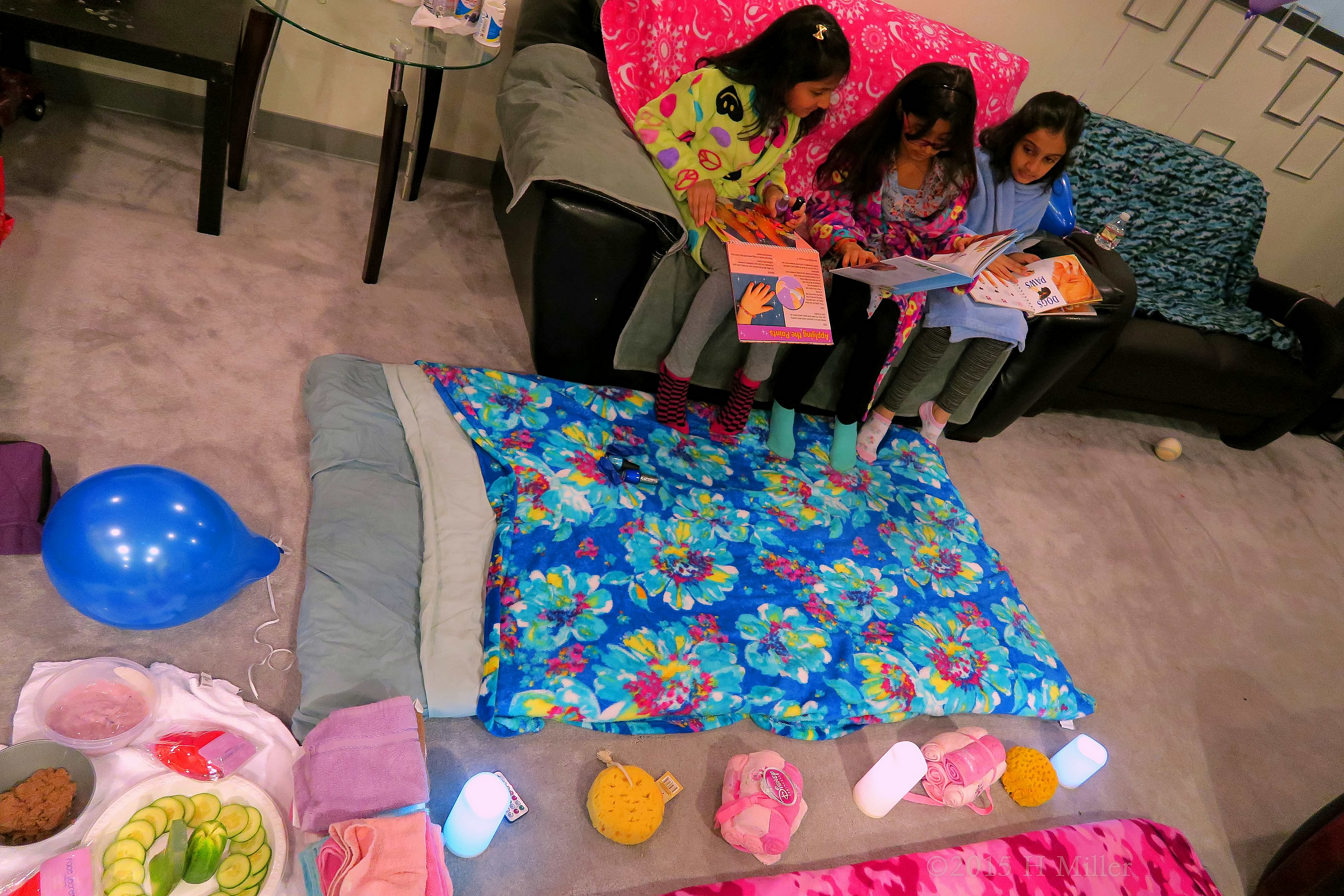 Kids Nail Art And Hair Styling Books Read By The Girls With The Facials Area In Front. 