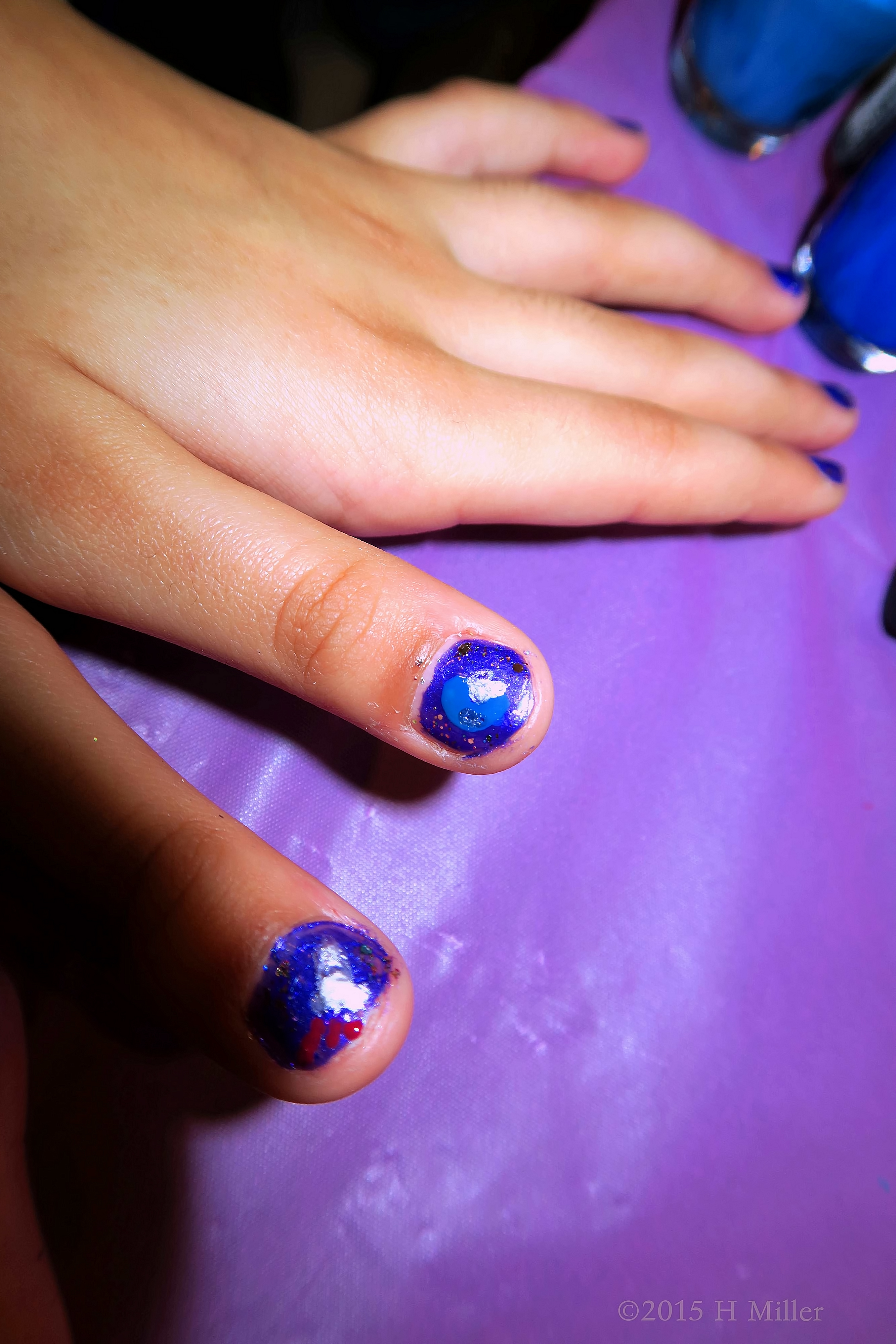 Lapis Blue Nail Polish With Space Themes Artwork Lapis Blue Nail Polish With Space Themes Artwork
