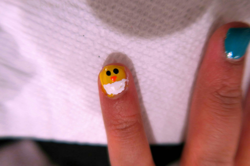 Cute Baby Chick Mini Mani Nail Art!