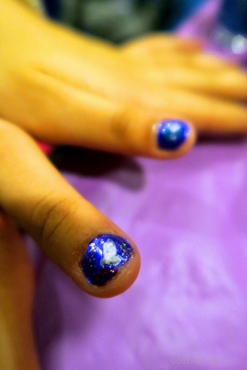 Kids Mani Rocket Ship Nail Art.