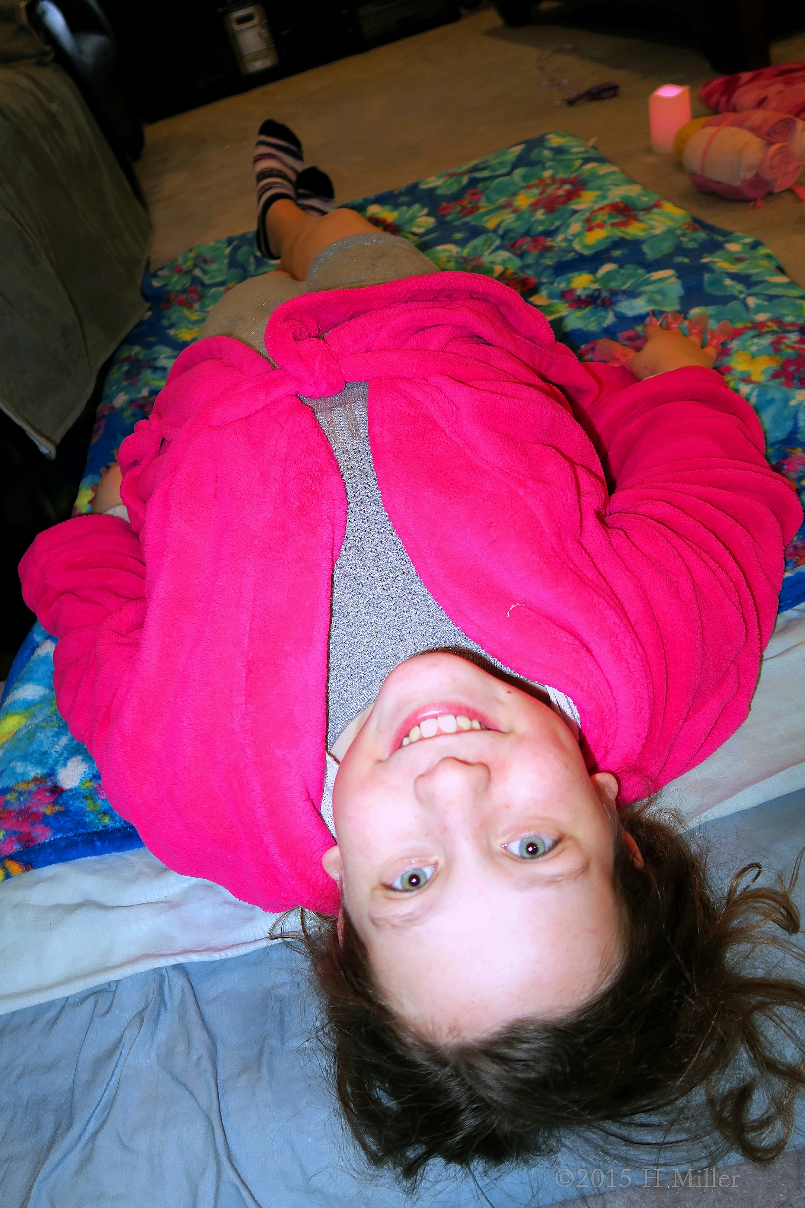 Laying Down At The Kids Spa Party, She's Excited For Her Facial Laying Down At The Kids Spa Party, She's Excited For Her Facial