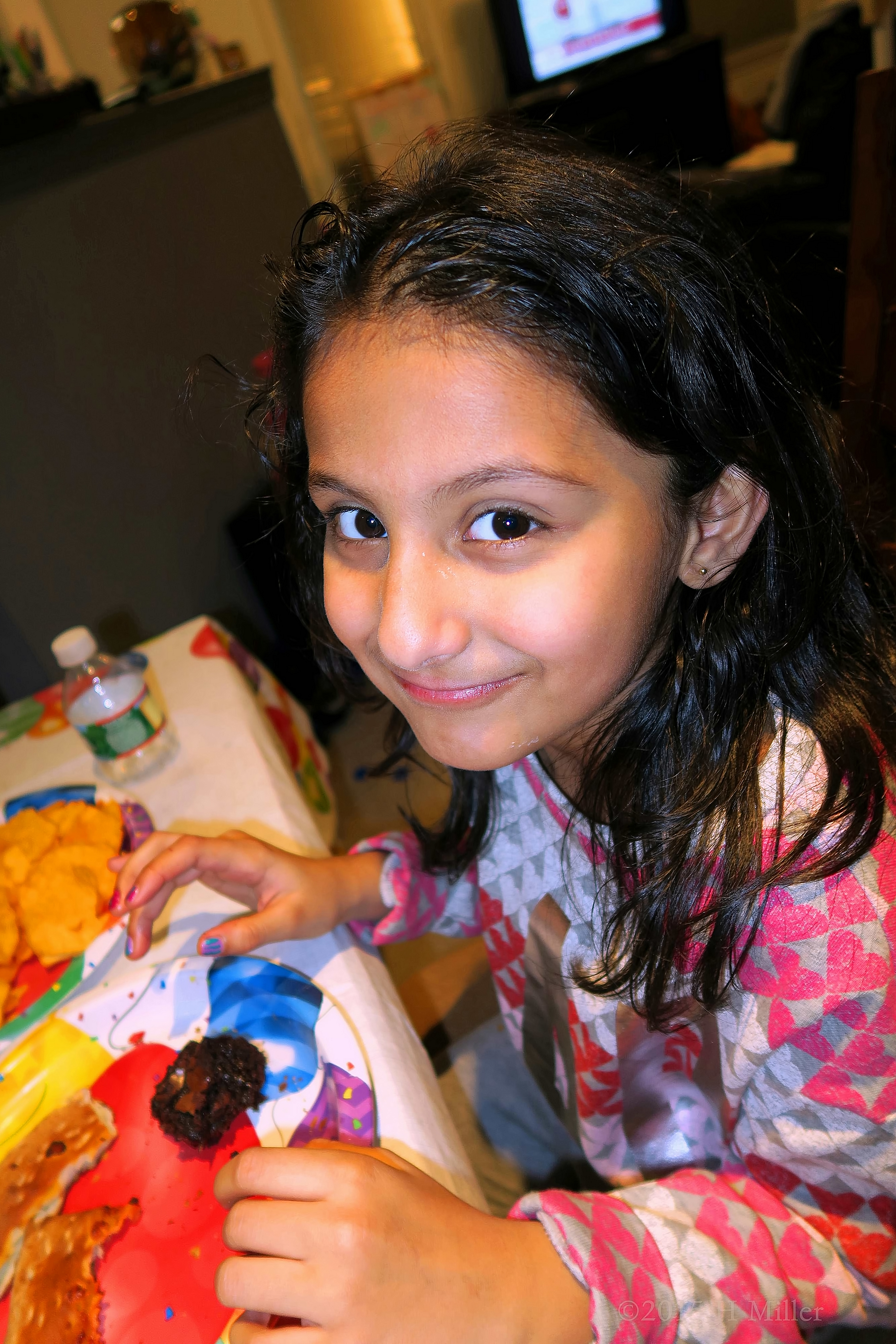 Smiling During Dinner At The Spa Party 