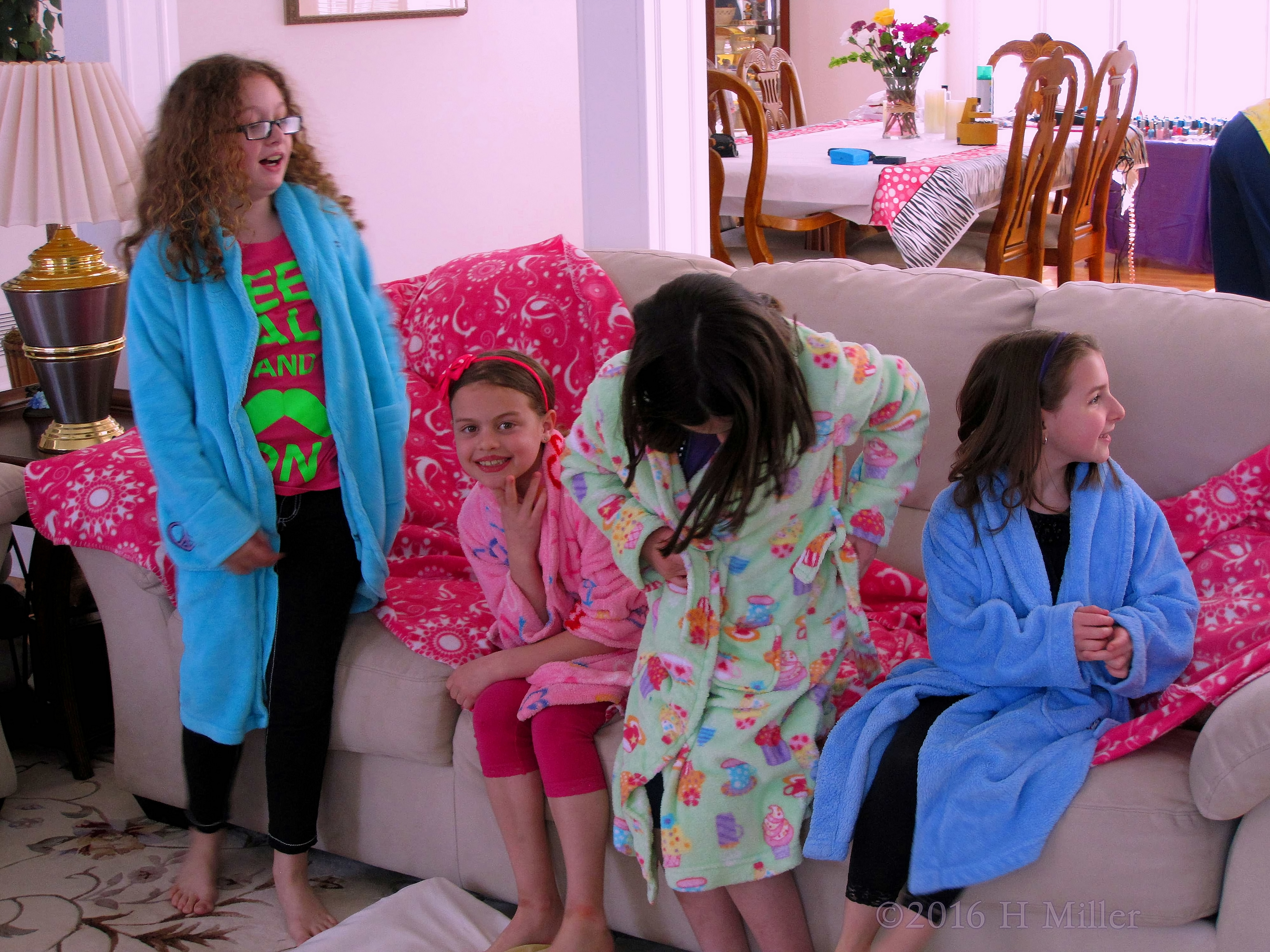 Girls Getting Ready For Spa Activities. Girls Getting Ready For Spa Activities.