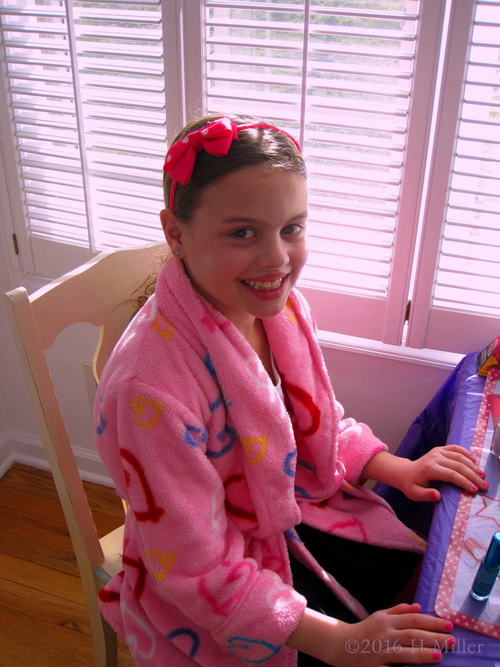 She Is Excited About The Manicure! She Is Excited About The Manicure!