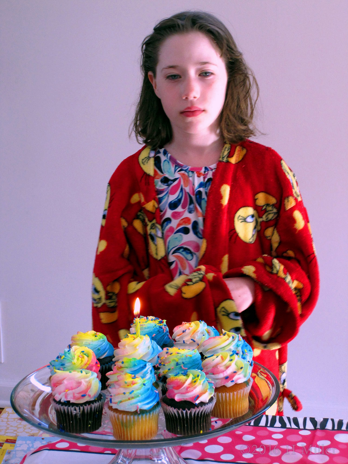 Waiting Patiently To Eat Spa Birthday Cupcakes After Singing! 