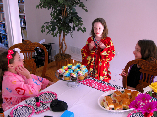 The Girls Are Enjoying The Spa Birthday Party! They Are Ready To Sing Happy Birthday! The Girls Are Enjoying The Spa Birthday Party! They Are Ready To Sing Happy Birthday!