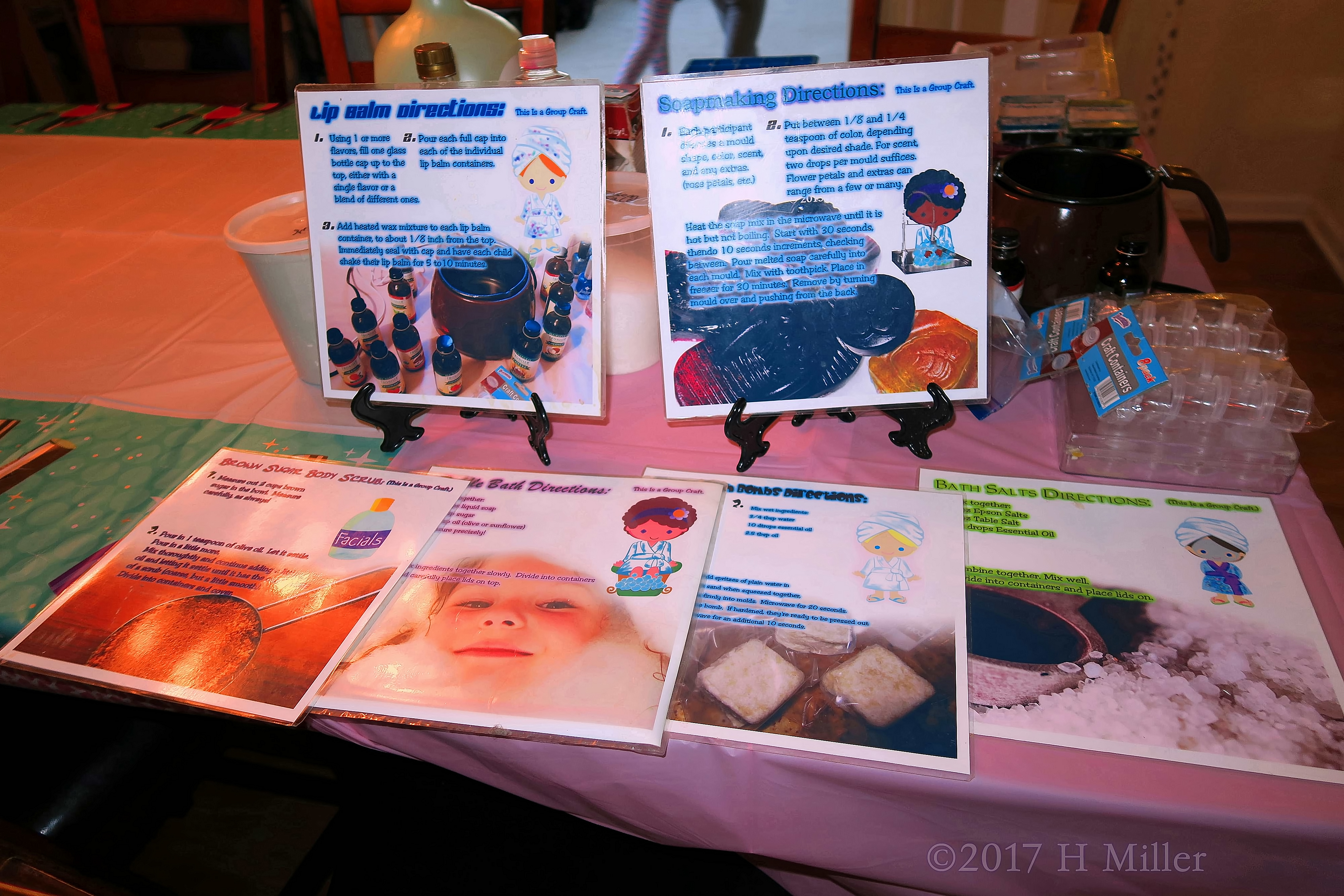 Craft Station Setup With Kids Craft Instructions On Display Craft Station Setup With Kids Craft Instructions On Display