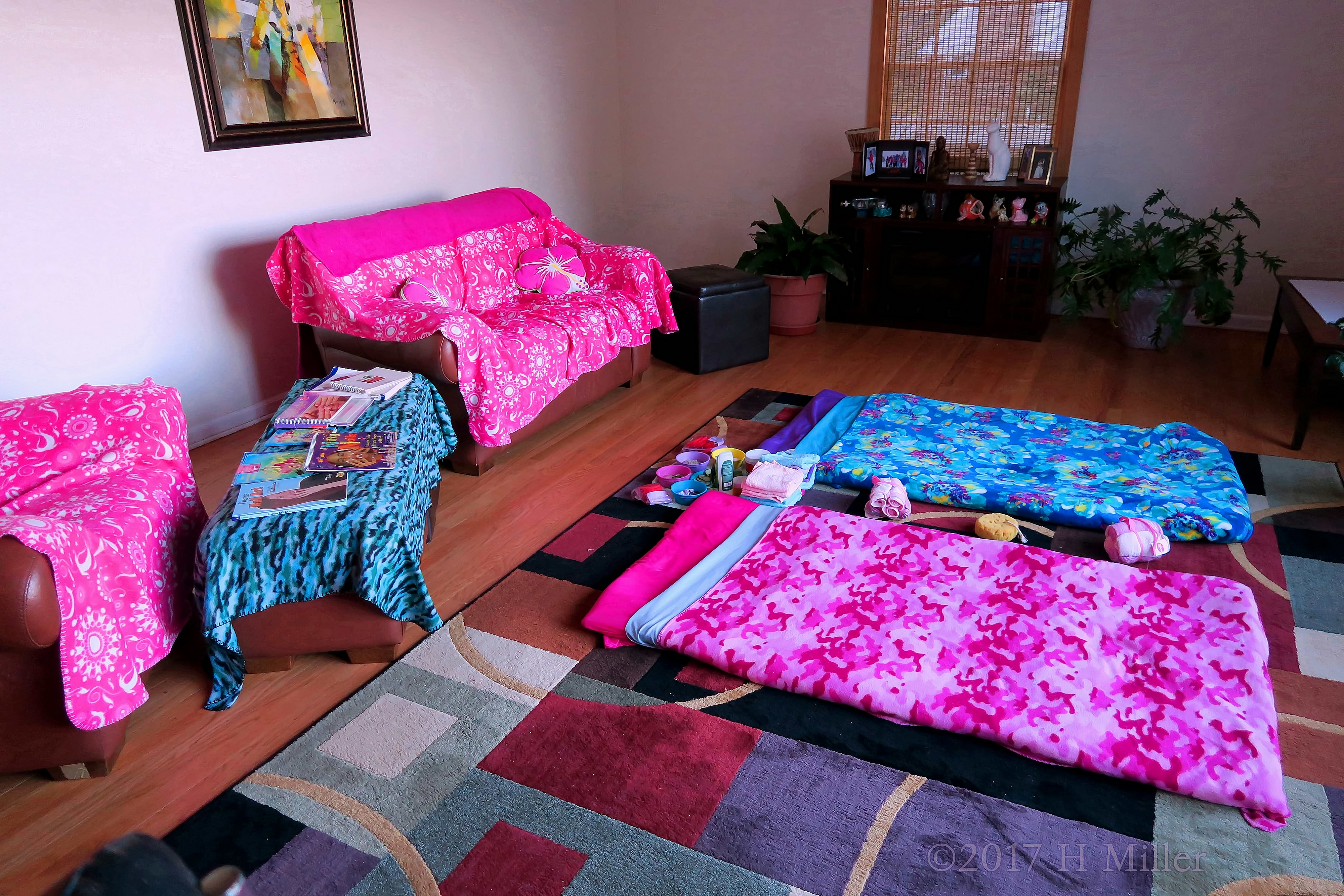 Relaxing Girls Spa Party Facial And Massage Area Set Up And Ready Relaxing Girls Spa Party Facial And Massage Area Set Up And Ready