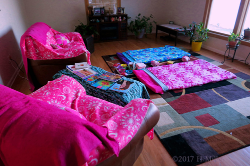 Another Angle Shot Of Spa Party Venue Setup With Beautiful Plants Surrounding the Sp Another Angle Shot Of Spa Party Venue Setup With Beautiful Plants Surrounding the Sp