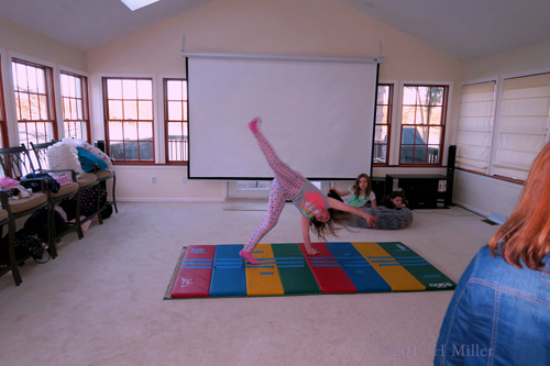 Birthday Girl Doing Cartwheels