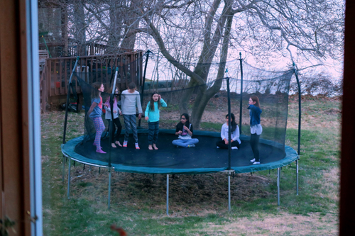 Having Fun In The Outdoor Trampoline Having Fun In The Outdoor Trampoline