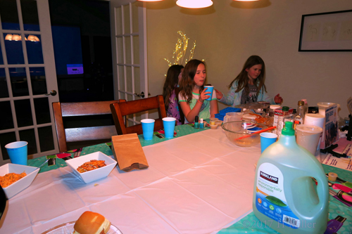 Party Guests Enjoying Spa Party Snacks 