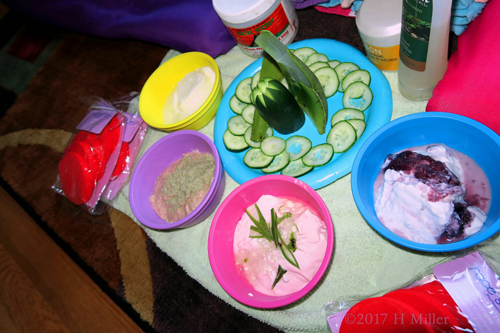 Varying Cups Of Facial Ingredients For Relaxing Girls Facials