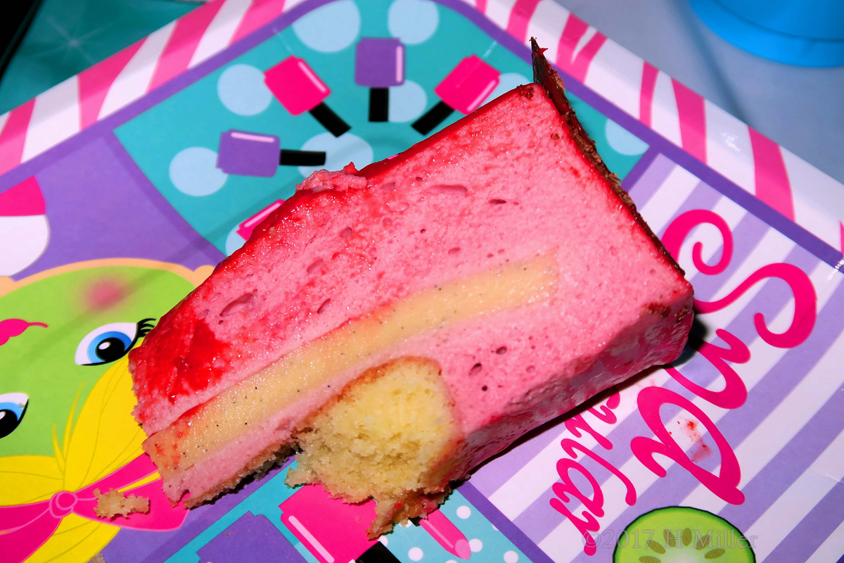 Close Up Of A Slice Of Birthday Cake 