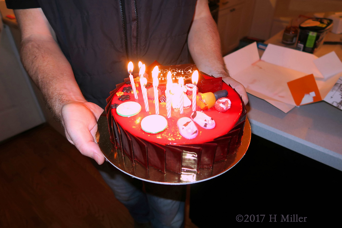 Close Up Shot Of The Kids Spa Themed Birthday Cake 