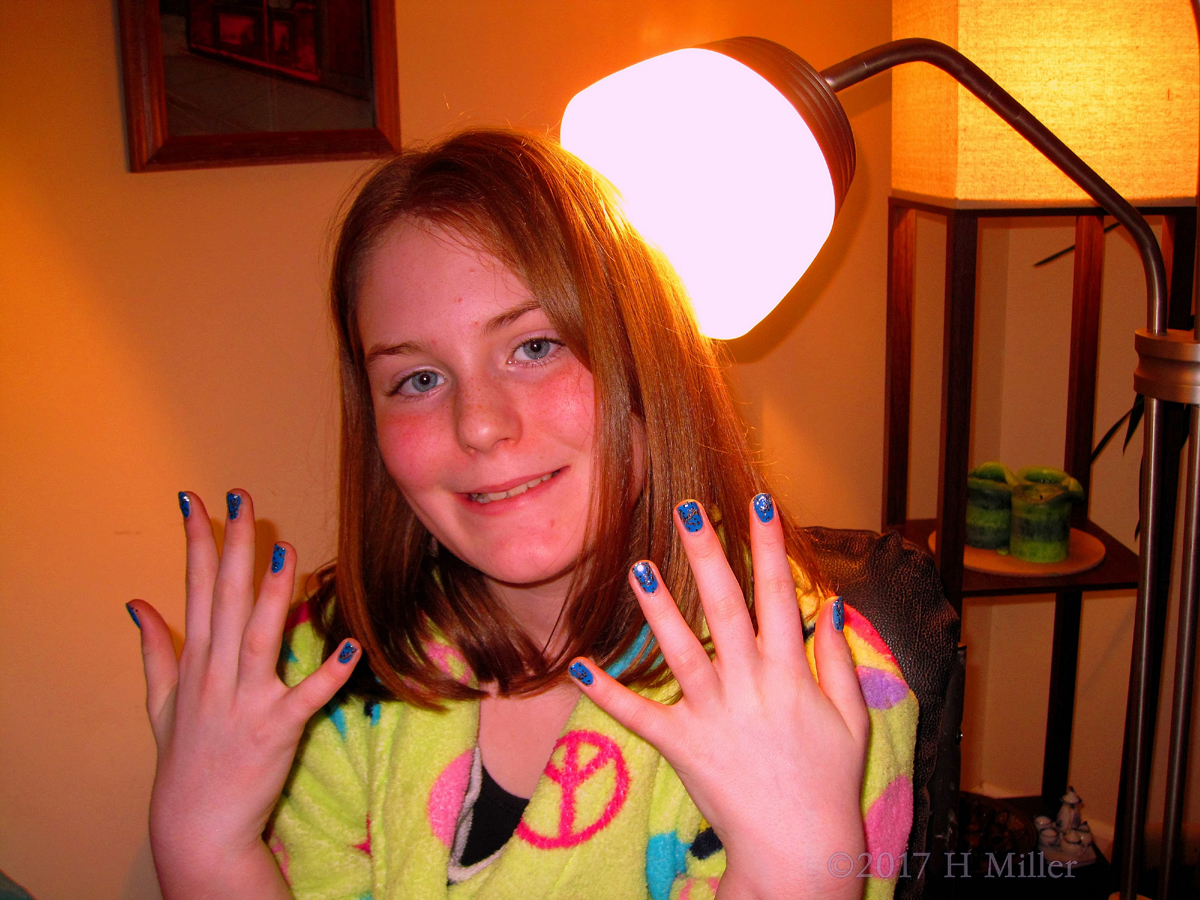 Happy With Her Girls Manicure! 1