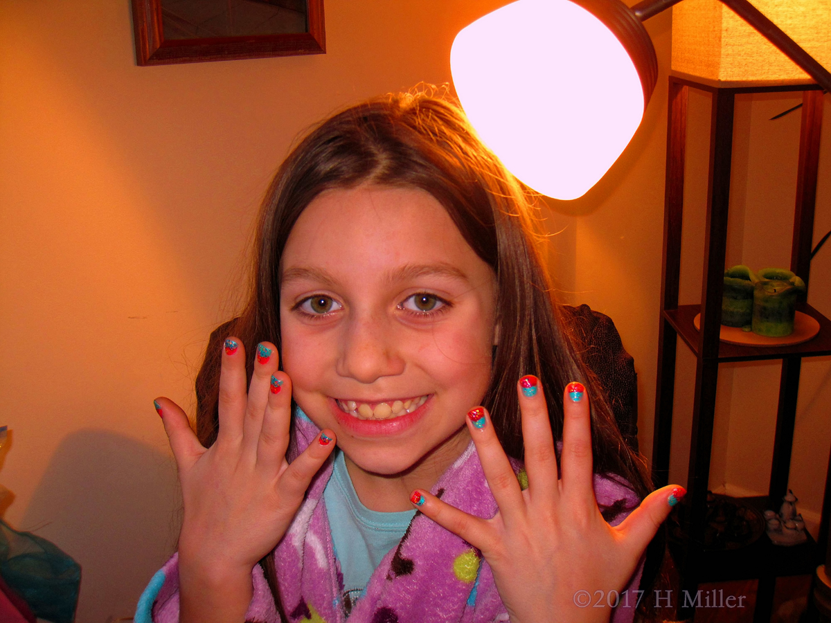 Tessa Showing Off Her Mini Mani Nail Design 1