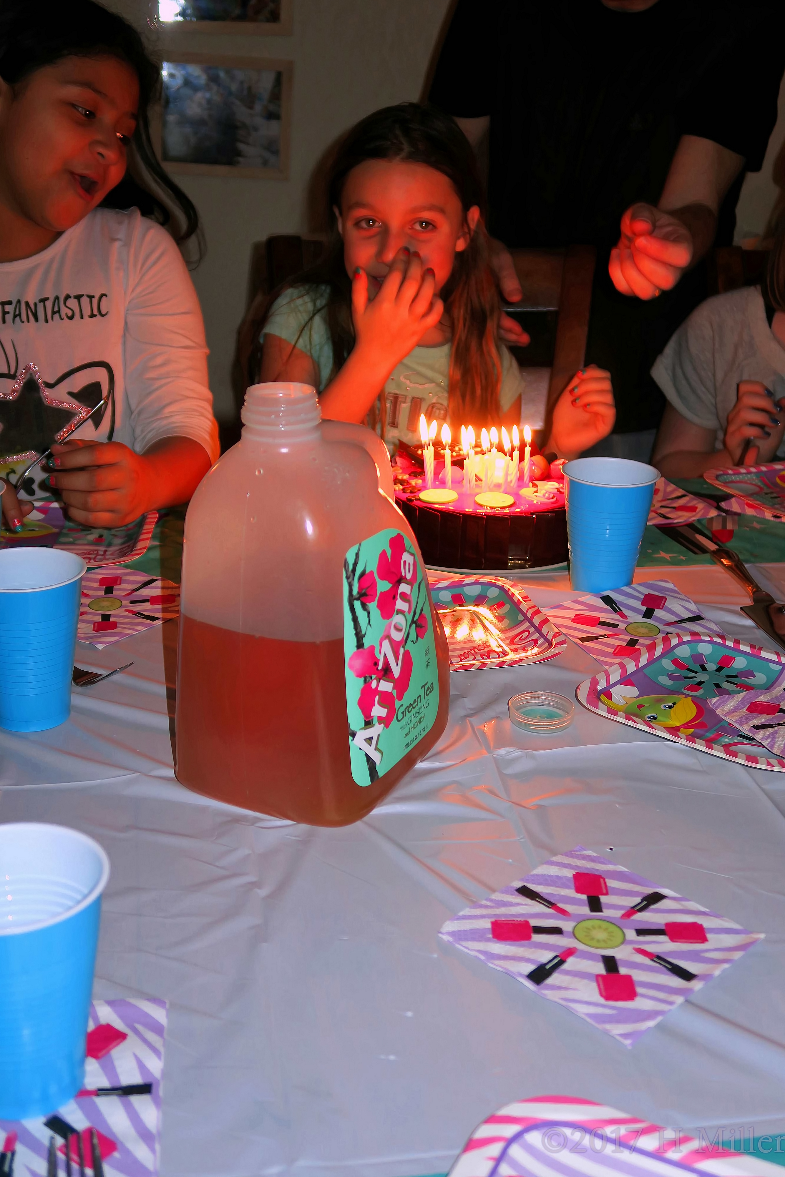 Birthday Girl Excited To See Her Cake 