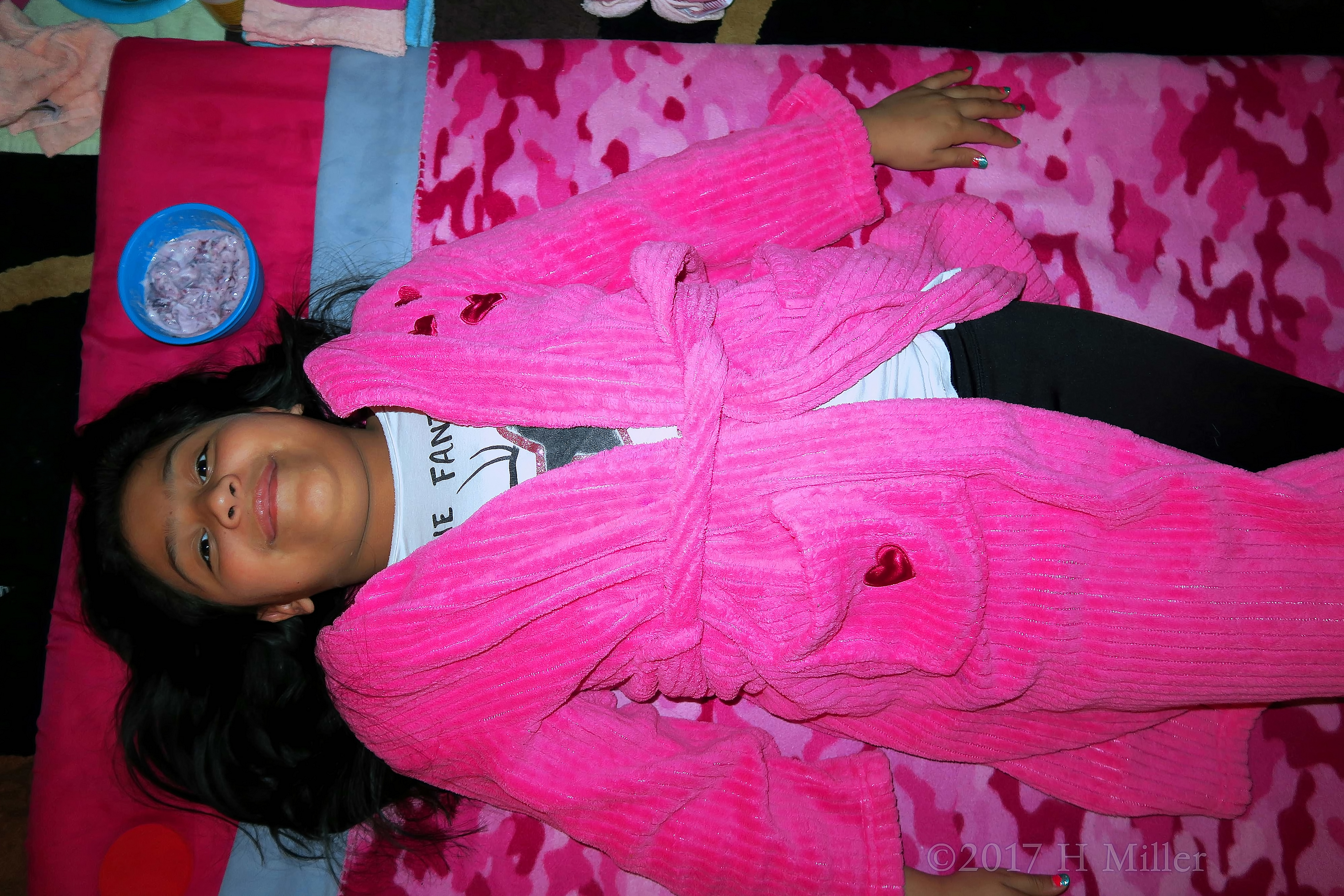 Guest Dressed In Pretty Pink Spa Robe Awaiting Kids Spa Facial Fun Guest Dressed In Pretty Pink Spa Robe Awaiting Kids Spa Facial Fun