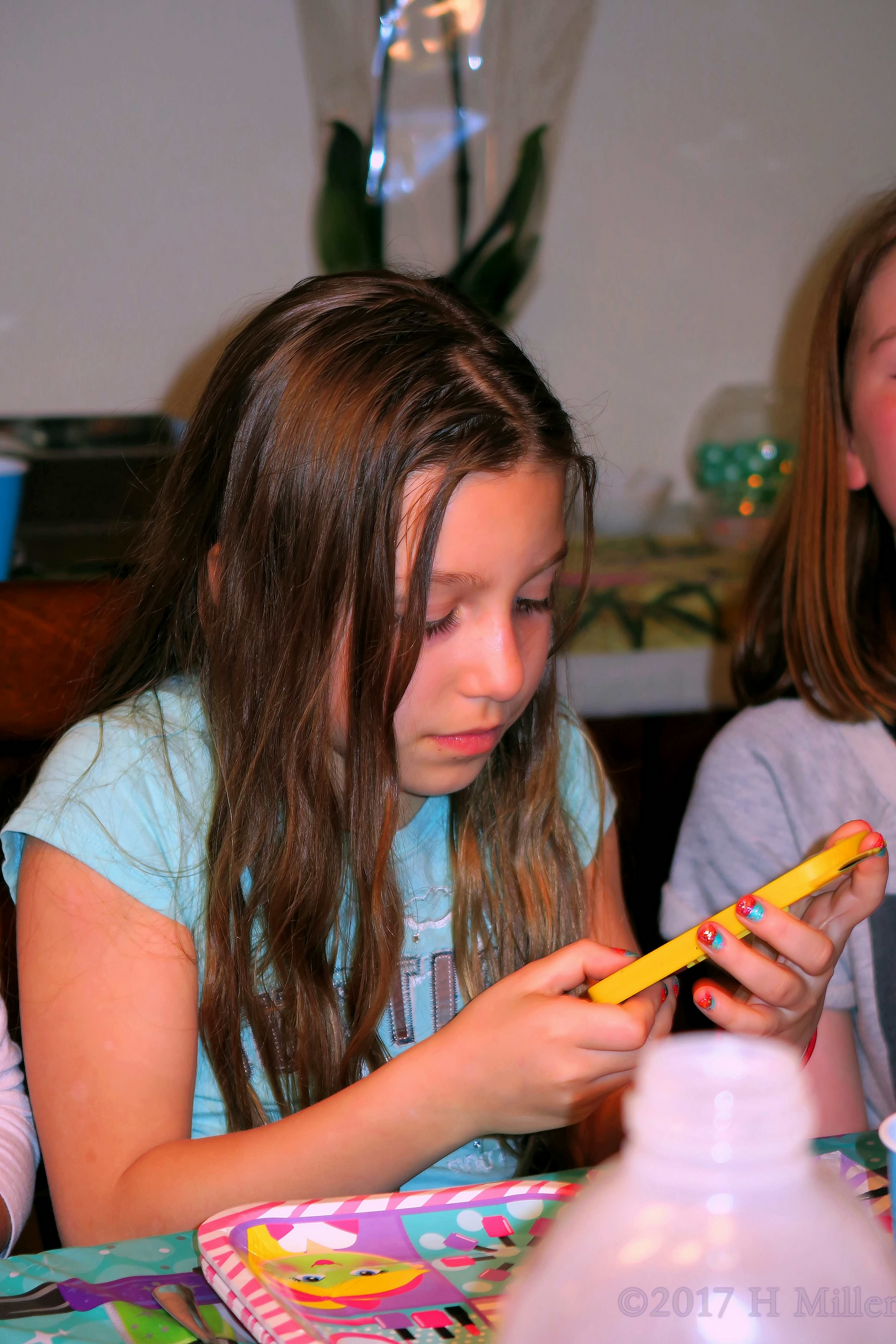 The Birthday Girl Checking Out Her Cool Toy The Birthday Girl Checking Out Her Cool Toy