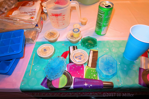 Close Up Of Kids Craft Creations At Craft Table Close Up Of Kids Craft Creations At Craft Table