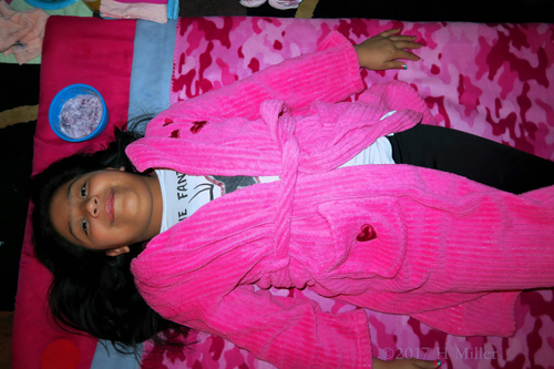 Guest Dressed In Pretty Pink Spa Robe Awaiting Kids Spa Facial Fu Guest Dressed In Pretty Pink Spa Robe Awaiting Kids Spa Facial Fu