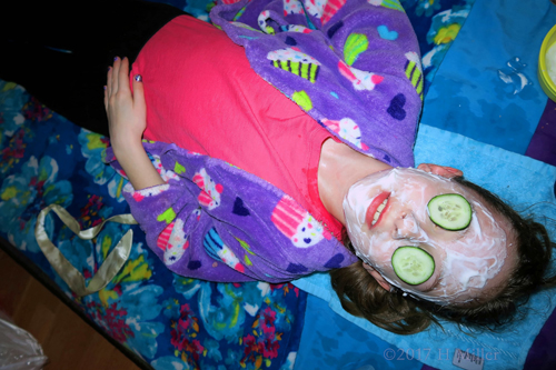 Party Guest Enjoying Her Spa Facial For Kids! Party Guest Enjoying Her Spa Facial For Kids!