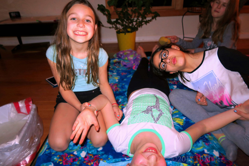 Tessa And Her Friends Having Fun At The Girls Facial Station Tessa And Her Friends Having Fun At The Girls Facial Station