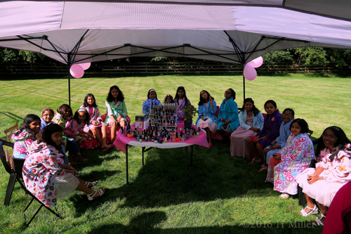 A Spa Party Group Photo With Treya's Friends A Spa Party Group Photo With Treya's Friends