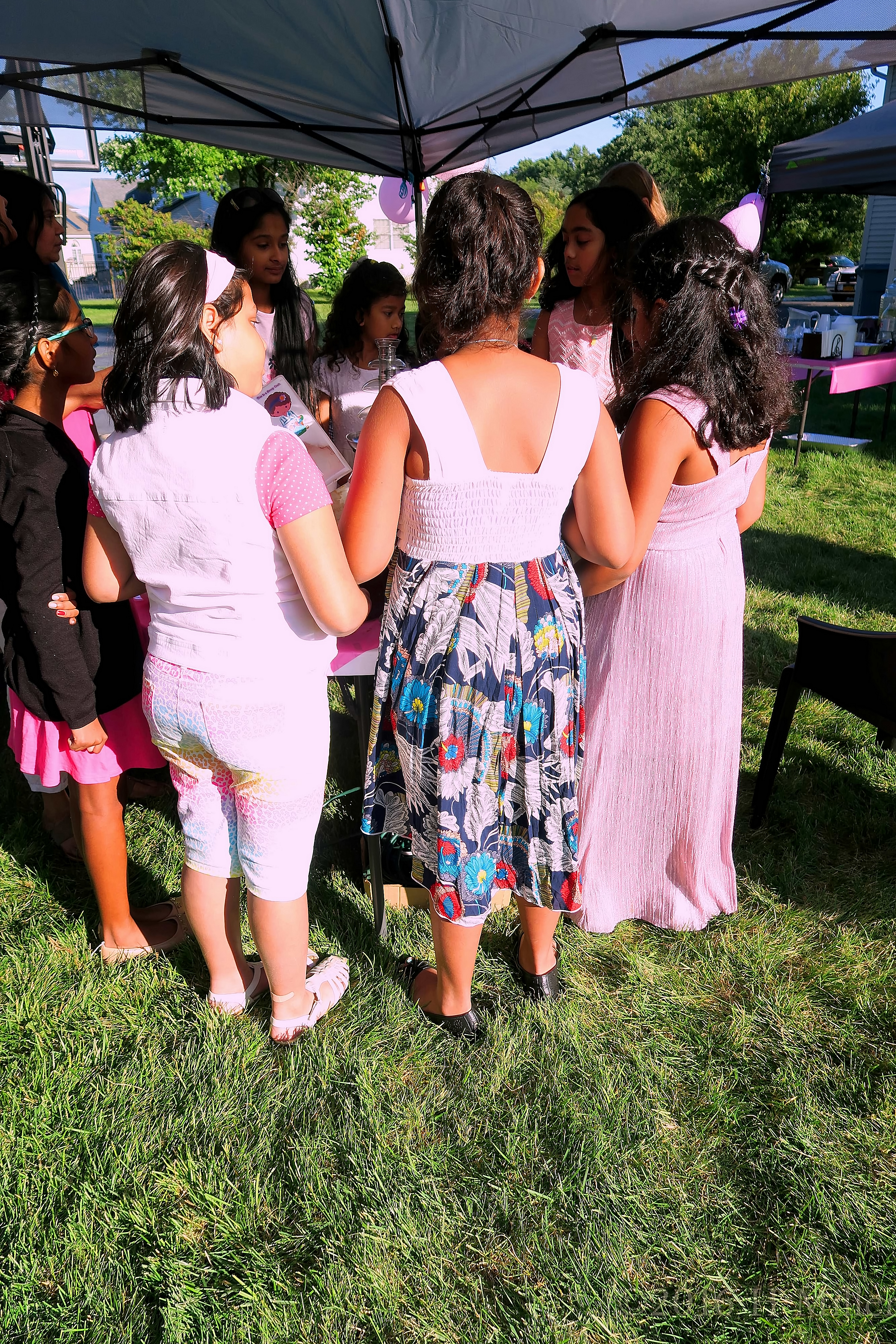 The Girls Are Working Hard On Their Kids Crafts Projects. The Girls Are Working Hard On Their Kids Crafts Projects.