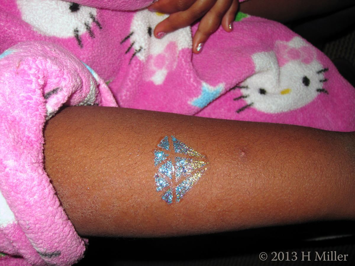 Blue Gold Green Gem Glitter Tattoo.