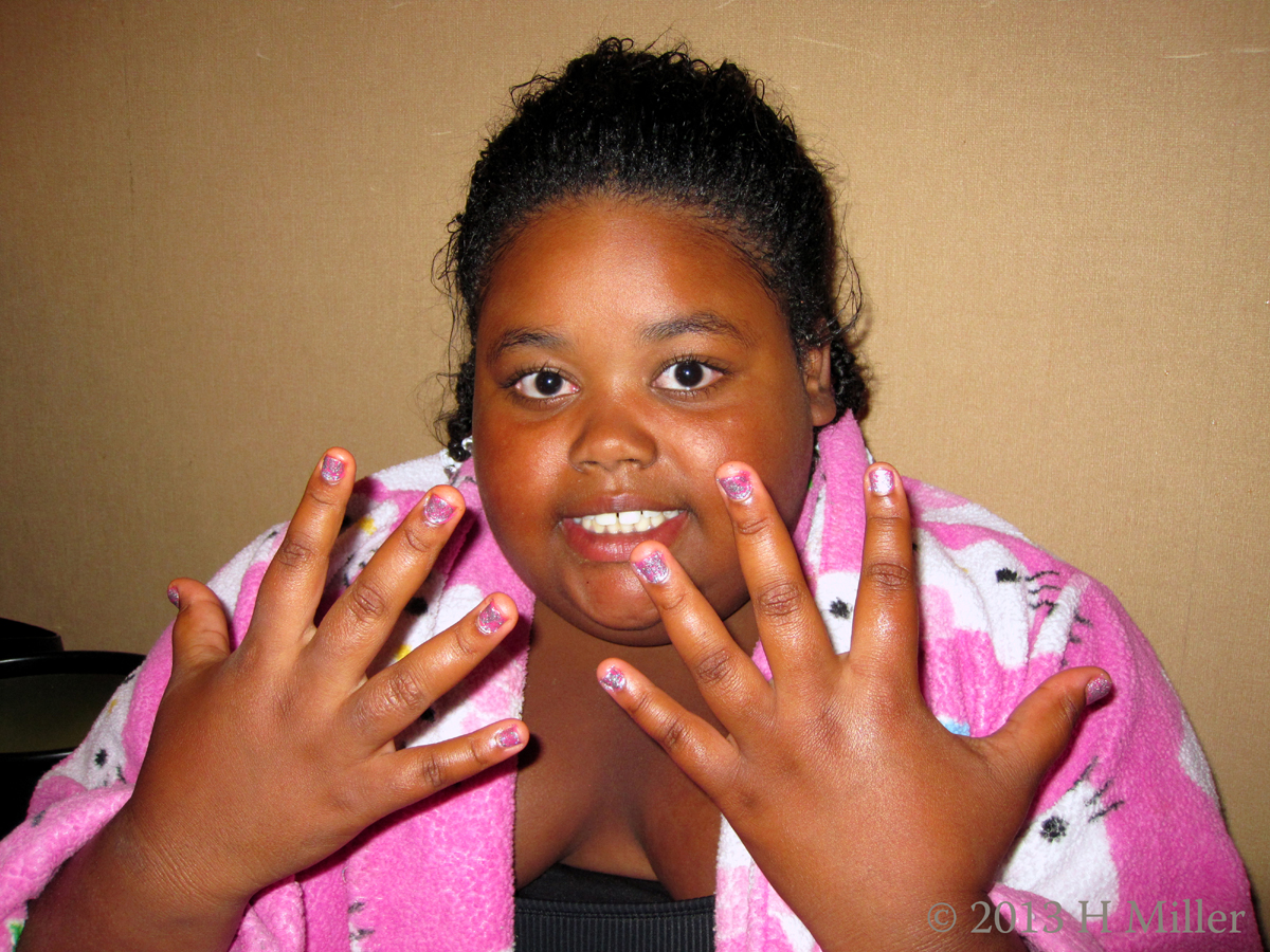 Silver And Hot Pink Nail Art .